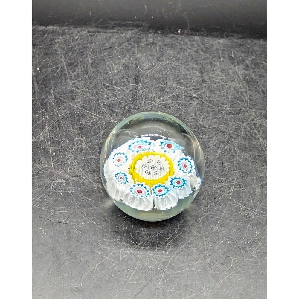 Vintage Fratelli Toso Murano Art Glass Close Pack‎ Millefiori Paperweight 3"